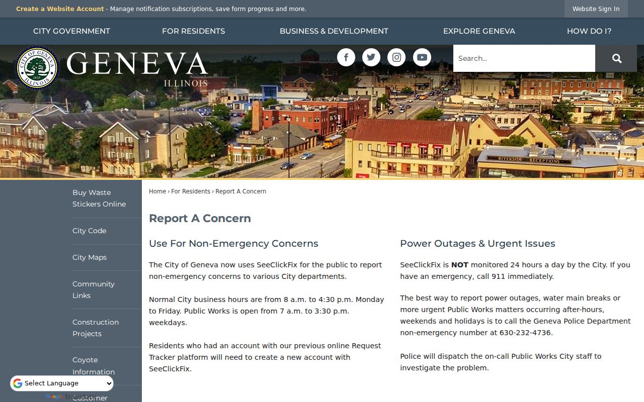 Geneva street directory address concern form